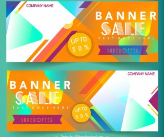 Sale Banner Templates Modern Colorful Eventful Abstract Decor