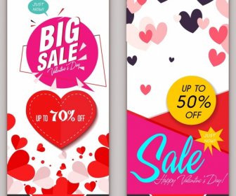 Sale Banner Valentine Theme Hearts Texts Decoration