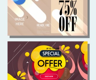 Sale Banners Templates Colored Abstract Dynamic Decor