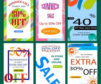 Sale Banners Templates With Bright Colorful Design