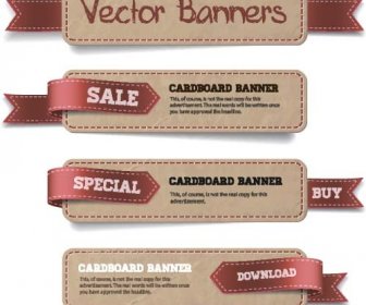 Sale Banners With Ribbon Vector