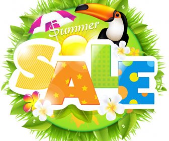 Sale Elements In The Summer Vector Graphics