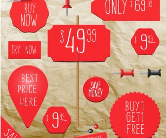 Sale Infographic With Needles On Wrinkle Paper