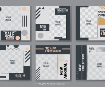 Sale Leaflet Templates Elegant Contrast Checkered Decor