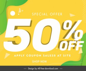 Sale Poster Template Elegant Bright Colored Flat Curves