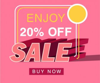 Sale Poster Template Pink Decor 3d Shaded Texts