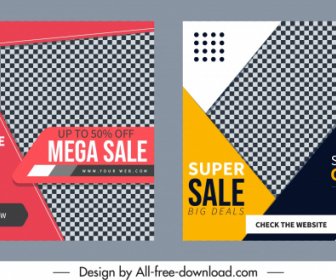 Sale Poster Templates Elegant Checkered Decor Modern Design