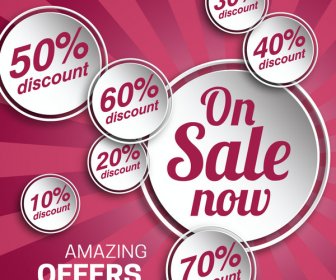 Sale Promotion Banners Design With White Buttons