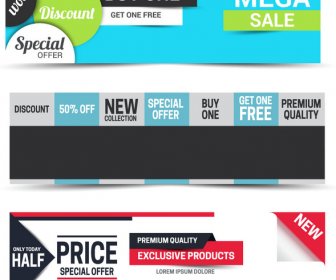 Sale Promotion Banners Sets With Modern Style
