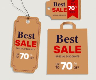 Sale Tags Templates Classic Brown Shapes Design