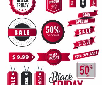 Sale Tags Templates Colored Modern Flat 3d Shapes