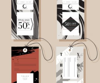 Sale Tags Templates Modern Abstract Strokes Decor