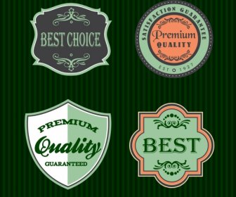 Sales Badges Sets Classical Style Various Shapes Isolation