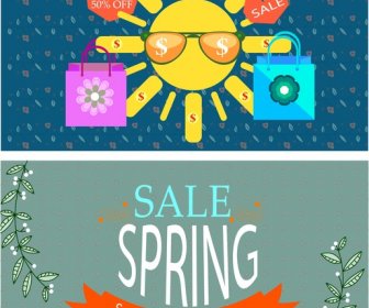 Sales Banner Sets Design With Seasonal Style