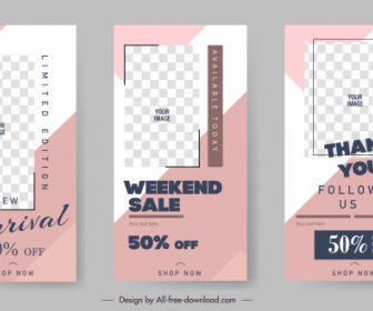 Sales Banner Templates Flat Simple Checkered Decor