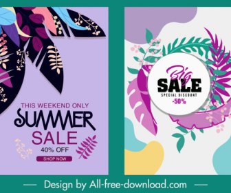 Sales Banners Colorful Leaves Decor