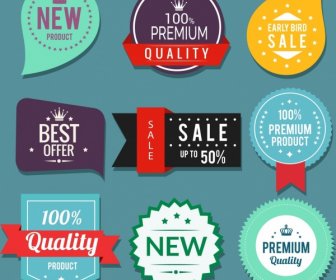 Sales Labels Collection Multicolored Modern Shapes