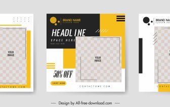 Sales Leaflet Templates Flat Checkered Decor
