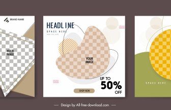 Sales Poster Background Templates Geometric Checkered Decor