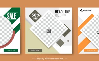 Sales Posters Templates Modern Checkered Geometry Decor