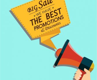 Sales Promotion Banner Design With Speaker And Origami