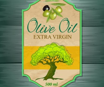Sales Tag Template Olive Oil Icon Retro Flat