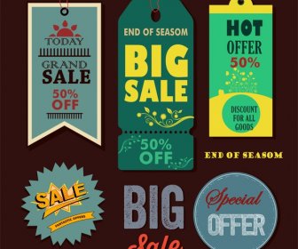 Sales Tags Collection Design With Various Vintage Styles