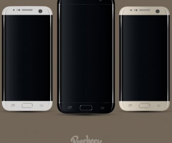 Samsung S7 Borde Smartphone Maqueta Realista Diseño