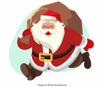 Santa Claus Icon Funny Cartoon Character Sketch