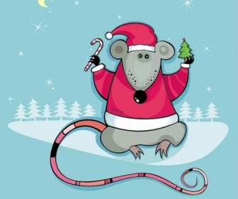 Santa Claus Mouse Vektor