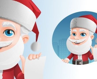 Santa Claus Vector Character Holding A Note