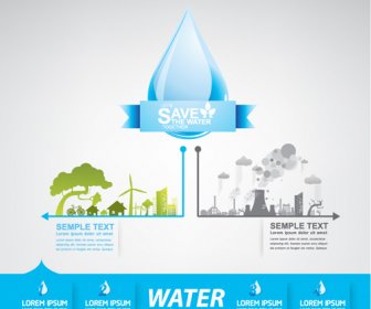 Sparen Sie Wasser Infografiken Vorlage Vektor