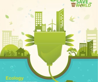 Speichern Der Welt Eco Infografiken Vorlage Vektor