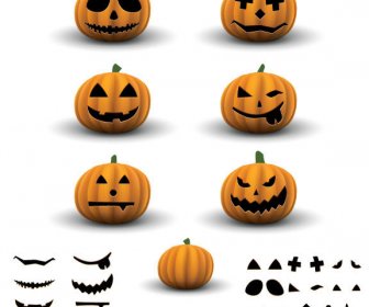 Menakutkan Halloween Pumpkins Vektor