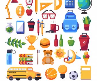 School Work Design Elements Colorful Objects Sketch