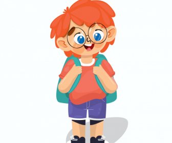 ícone Estudante Sorrir Emoção Adorável Desenho Animado Esboço Personagem De Desenho Animado