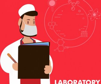 latar belakang kerja sains dokter ikon molekul dekorasi