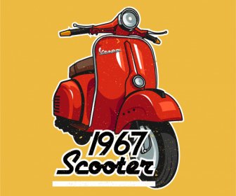 Scooter Advertising Poster Vespa Sketch Classical Design