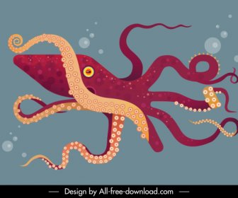 Meer Hintergrund Oktopus Tier Skizze Bewegung Design