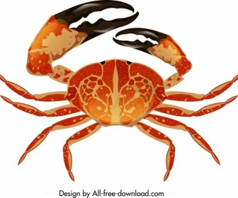 Meer Krabbe Symbol Glänzend Modernes Design