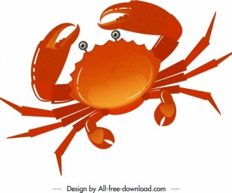 Sea Creature Background Crab Icon Red Sketch