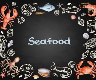 Sea Food Vintage Styles Vector