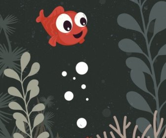 海ライフ図面魚蟹アイコン カラー漫画