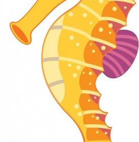Seahorse Icon Closeup Colorful Sketch