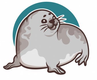 Seal Species Icon Flat Handdrawn Sketch