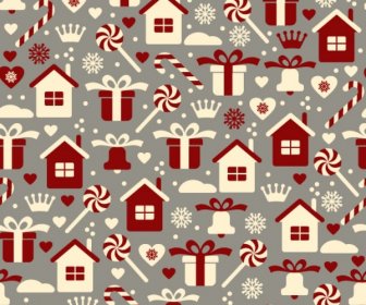 Seamless Christmas Pattern In Retro Style