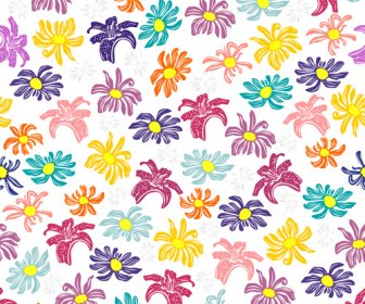 Seamless Floral Pattern Beautiful Vector