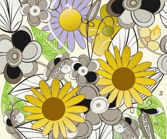 Seamless Flowers Vector Background