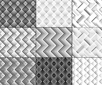 Pola Geometris Warna-warni Yang Mulus Menetapkan Berbagai Desain Vektor Kreatif Tekstur