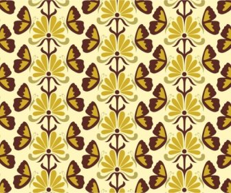완벽 한 패턴 디자인 클래식 스타일 꽃 나비 장식
